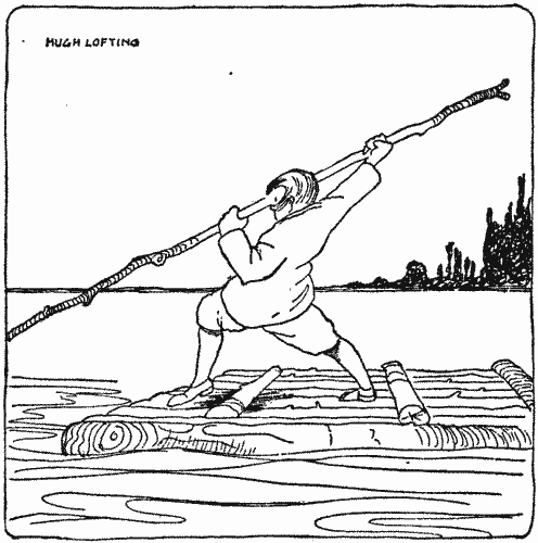 "We used a long pole to punt with"