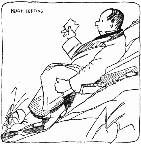 "Leaning back, munching a piece of yellow yam"