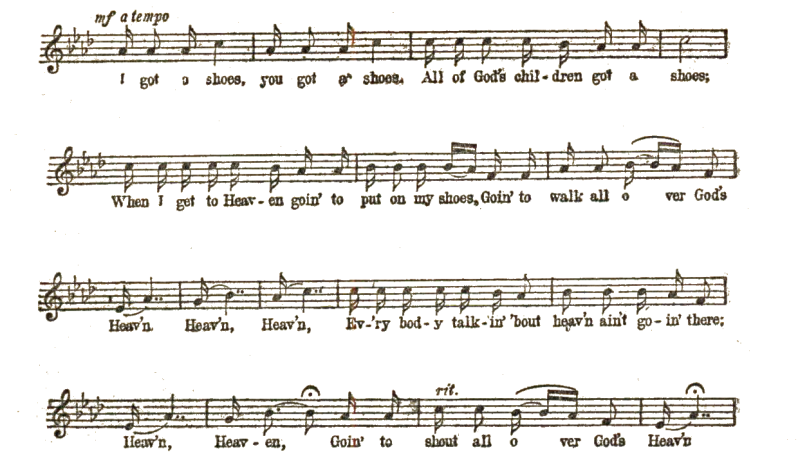 Score and words of 'I Got a Shoes'