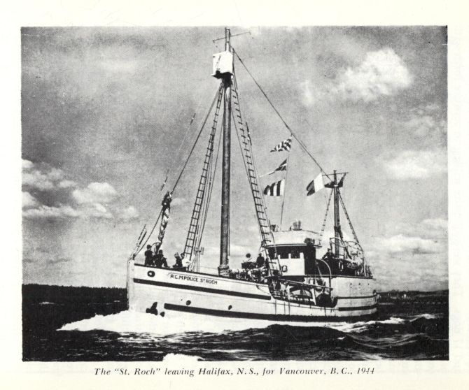 The "St. Roch" leaving Halifax, N.S., for Vancouver, B.C., 1944