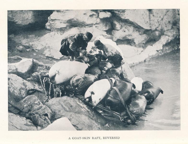 A GOAT-SKIN RAFT, REVERSED